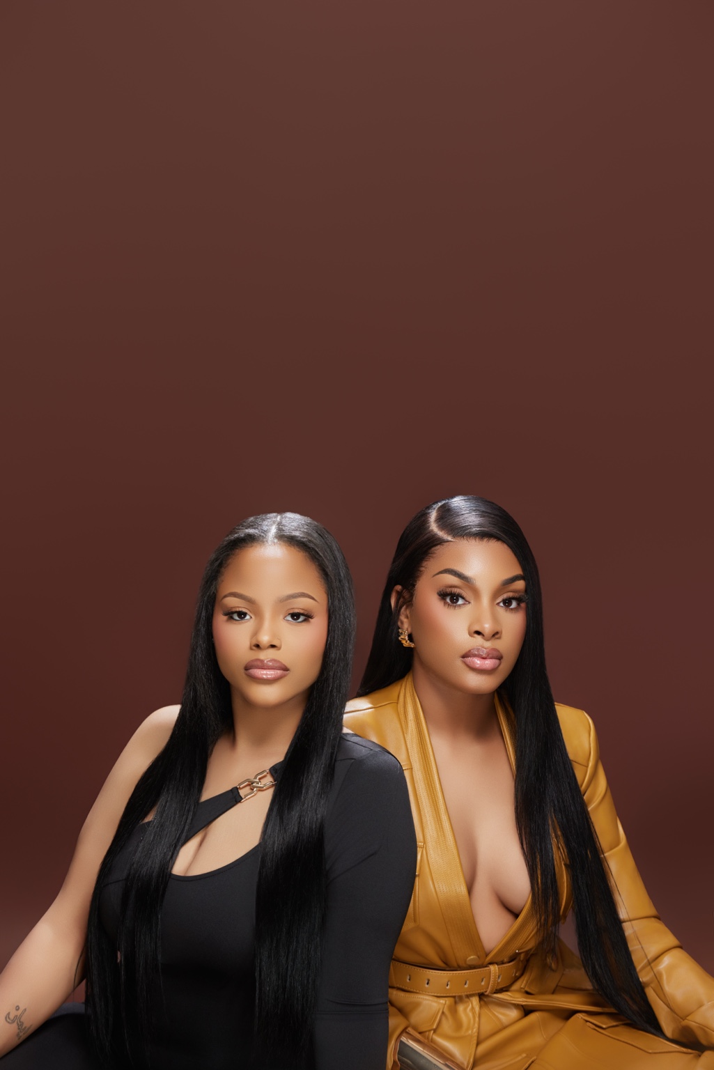 Models showcasing long sleek hairstyles